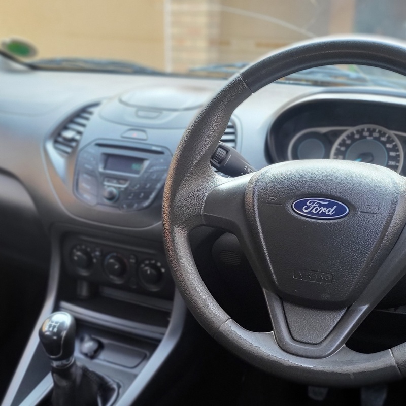 Ford Fiesta Deep interior car detailing with steam cleaning in Orlando East. Professional carpet shampoo, leather/fabric treatment, and full cabin disinfection by Revelio Detailing, Gauteng.